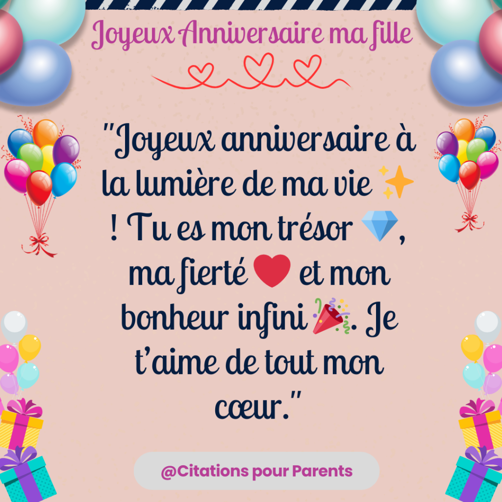 citation joyeux anniversaire pour ma fille