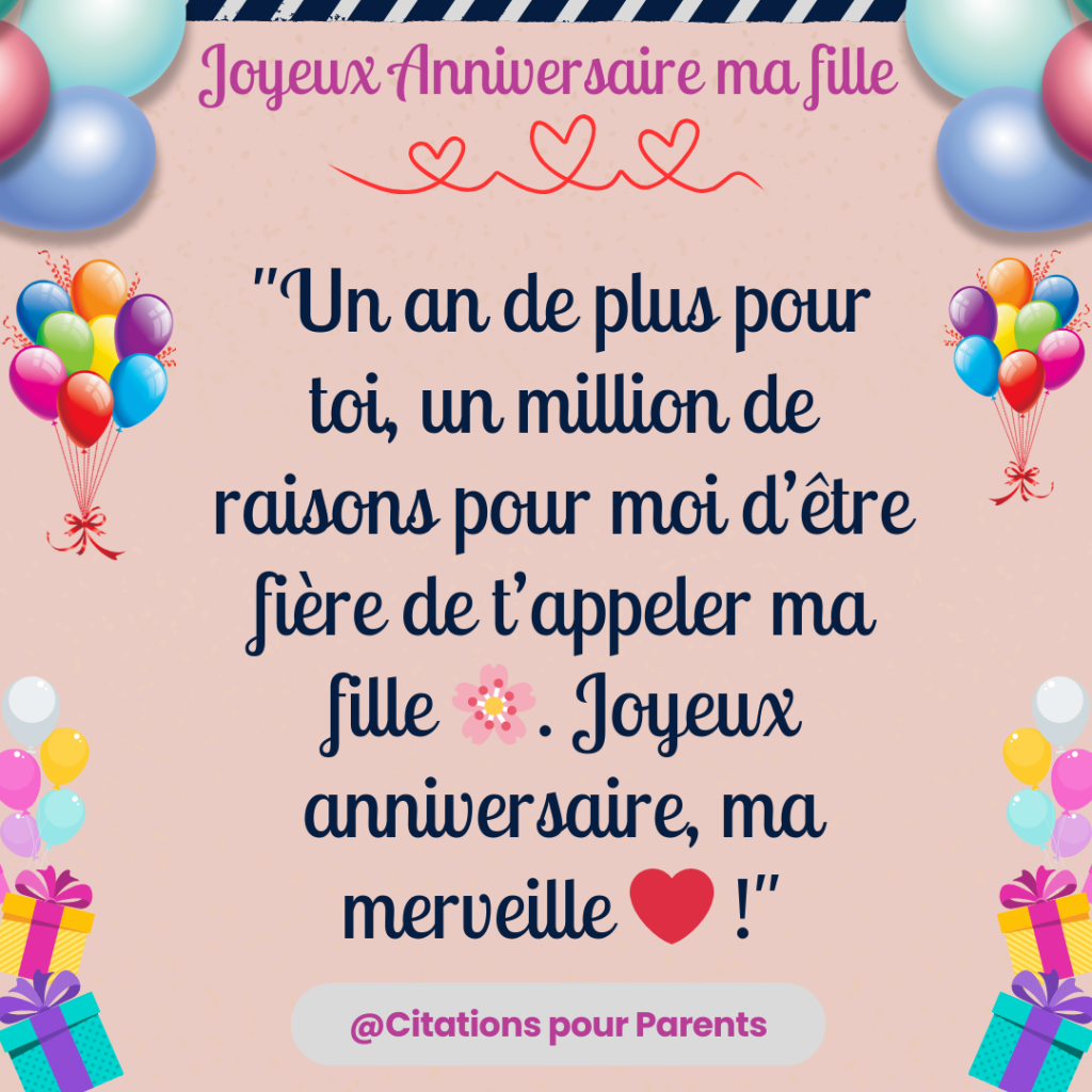 citation anniversaire pour ma fille 