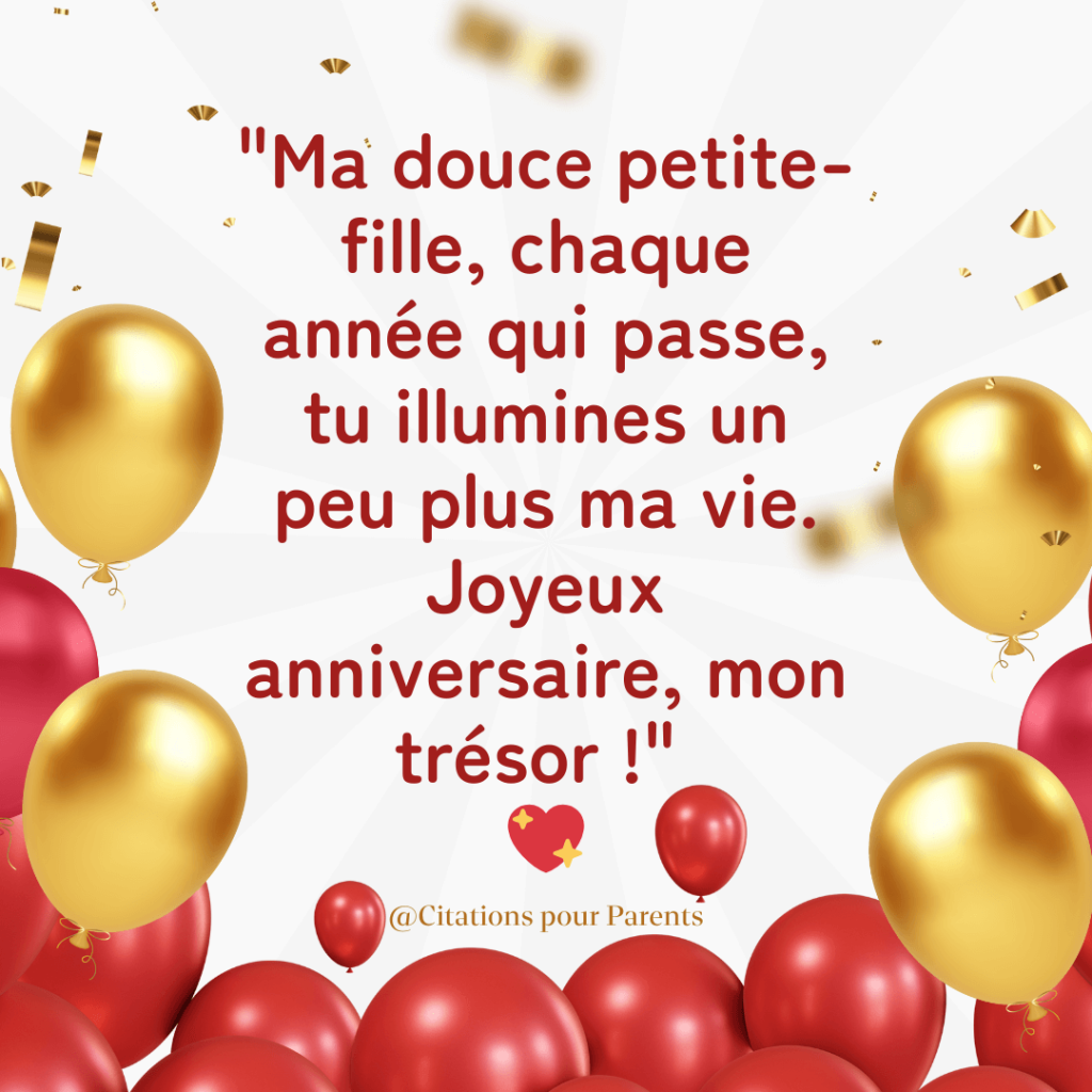 citation mamie petite fille anniversaire 2025