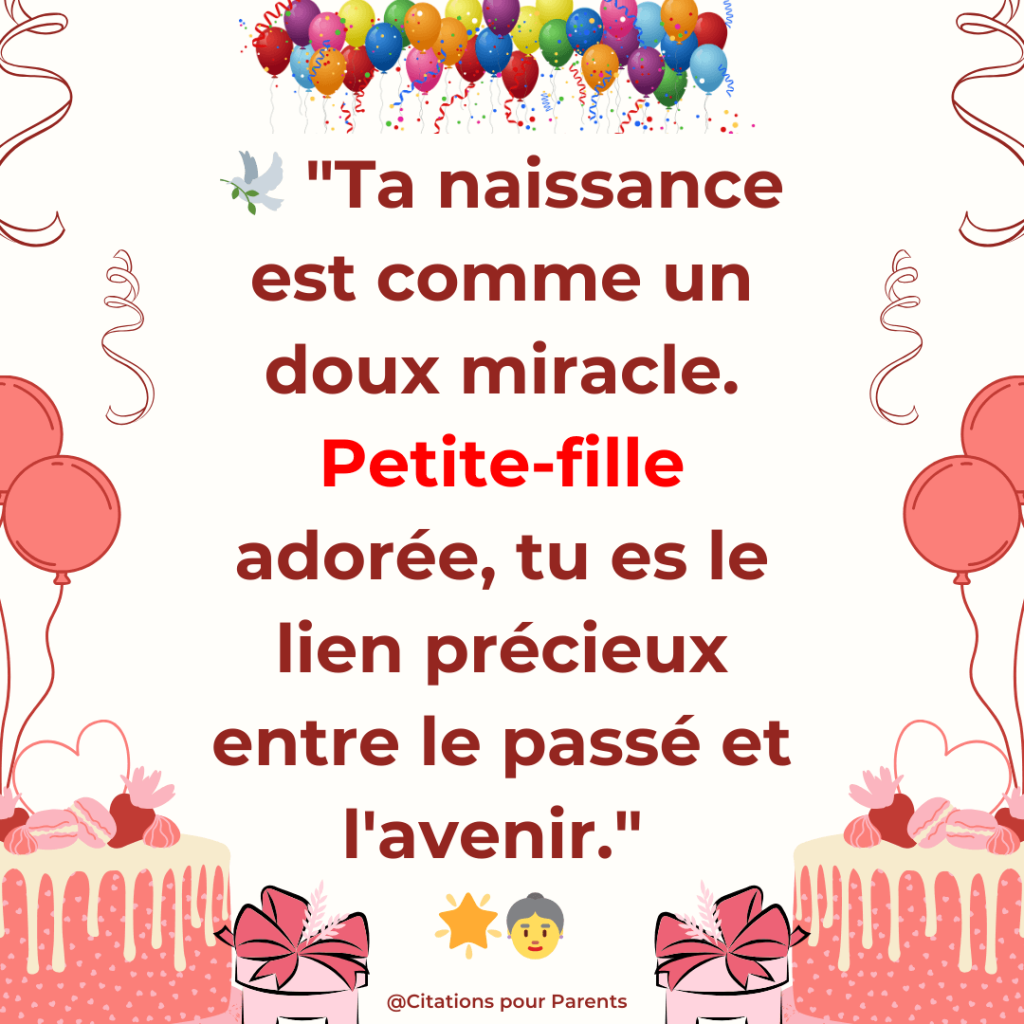 citation d'une mamie pour l'anniversaire de sa petite fille en 2025