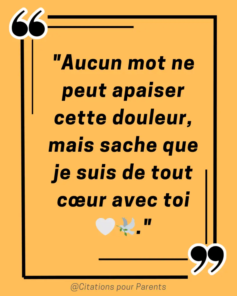 décès citation deuil papa "Aucun mot ne peut apaiser cette douleur, mais sache que je suis de tout cœur avec toi 🤍🕊️."