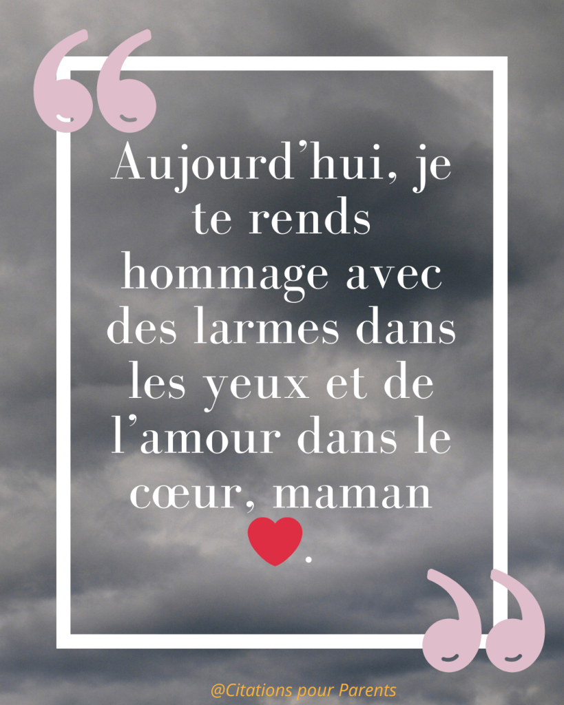 « Aujourd’hui, je te rends hommage avec des larmes dans les yeux et de l’amour dans le cœur, maman ❤️. »
